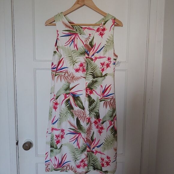 La Cabana Hawaiian Floral Sleeveless Midi Dress M NWT - Picture 3 of 9